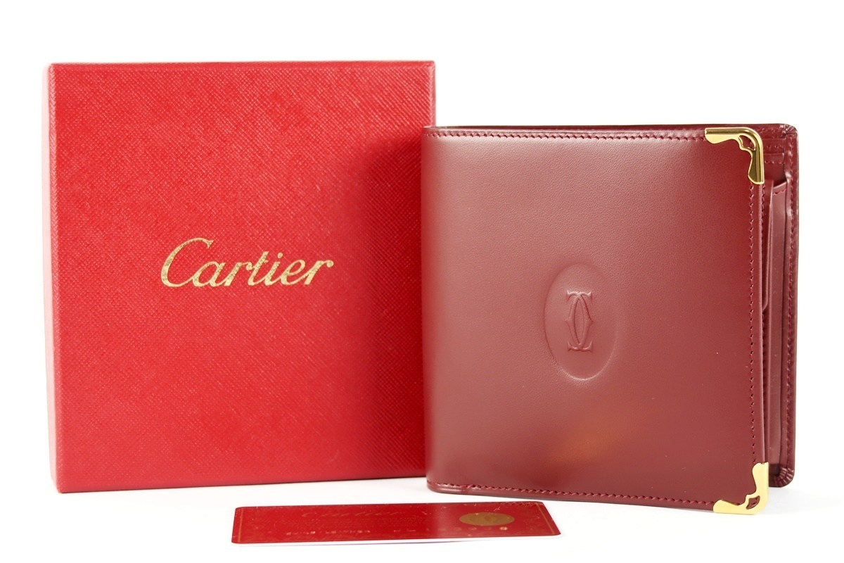 Cartier カルティエ ボルドー 二つ折り財布