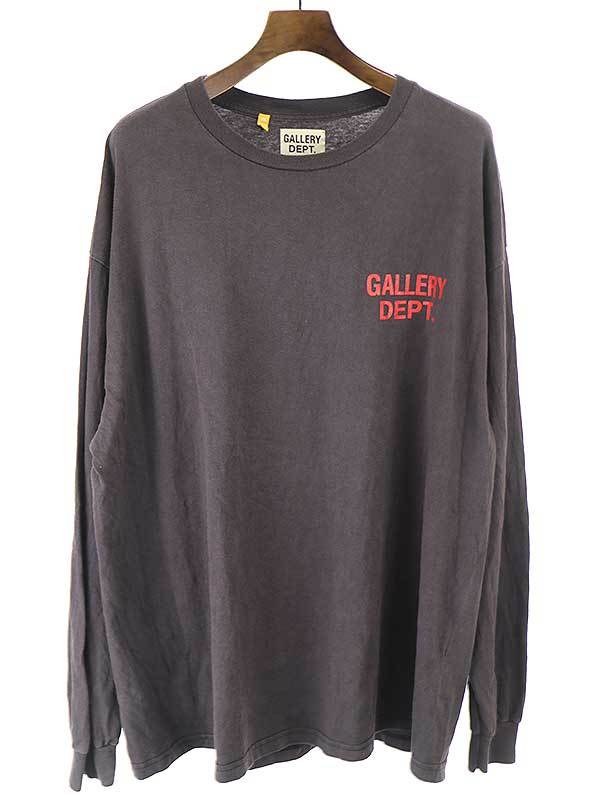 GALLERY DEPT. ギャラリーデプト ロゴプリントロングスリーブTシャツ ブラック(グレー系) XL メンズ