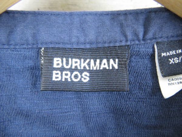 010m45* superior article. *BURKMAN BROS Burke man multi border Henley neckline long sleeve T shirt XS/ cut and sewn / long t shirt / American Casual / surfing 
