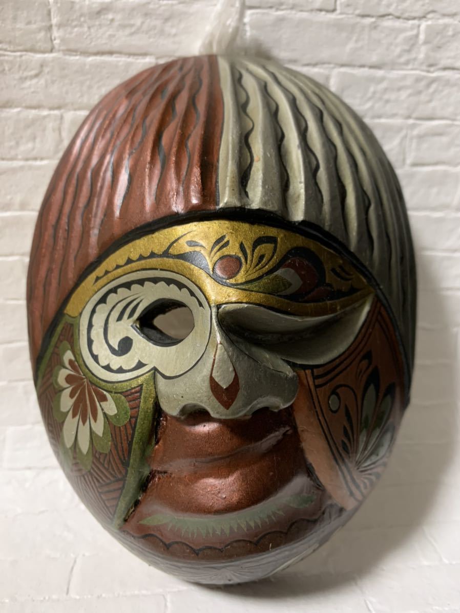 コロンビア 民芸品 木製 仮面 お面 マスク インテリア エスニック 工芸