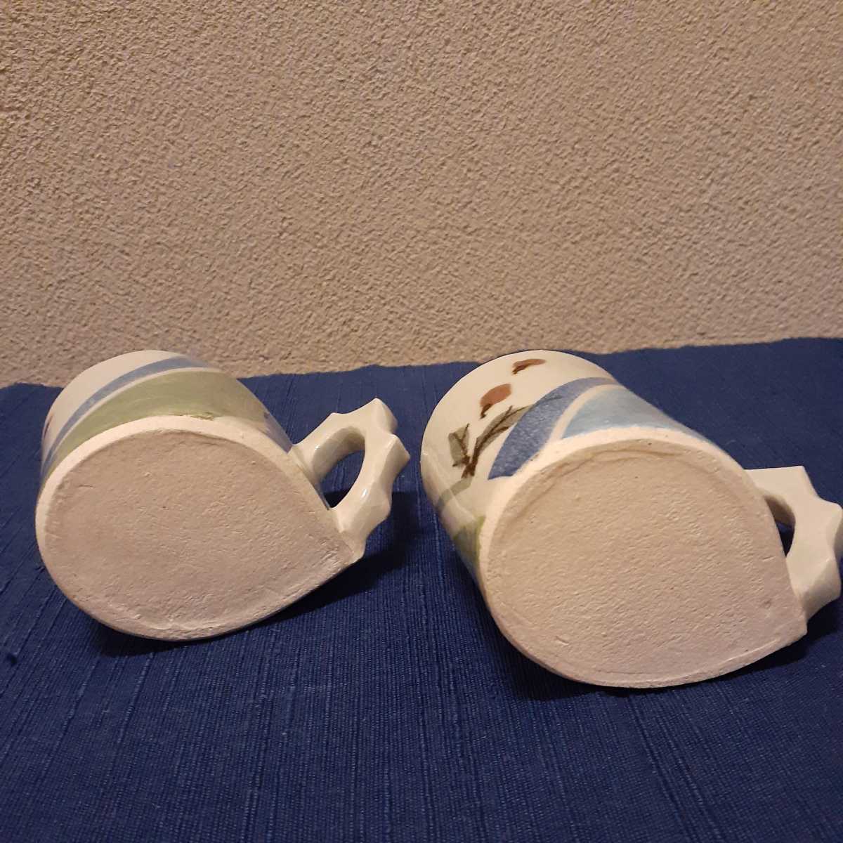 珈琲茶碗 コーヒーカップ 作家物 共箱 皿約17.5cm×10.7cm×1.5cm カップ約10cm×6.5cm×6cm