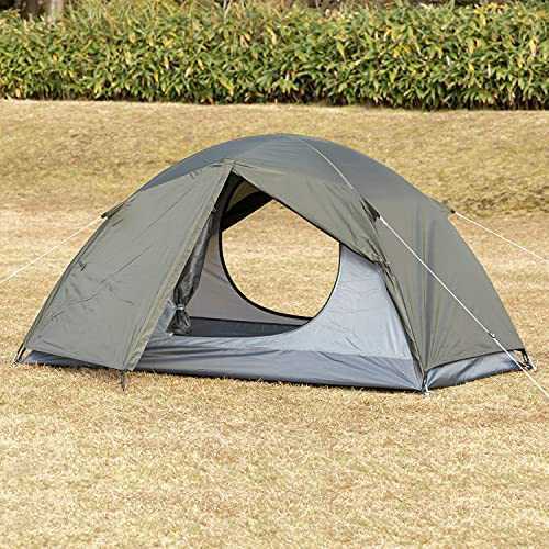 ツーリング テント 収納ケース付 コンパクトドーム型 【1~2人用】 カーキドームテント 