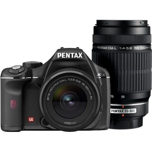 中古 １年保証 美品 PENTAX K-x ダブルズームキット 18-55mm / 55-300mm ブラック_画像1