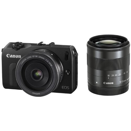 中古 １年保証 美品 Canon EOS M 18-55mm IS STM / 22mm STM ブラック