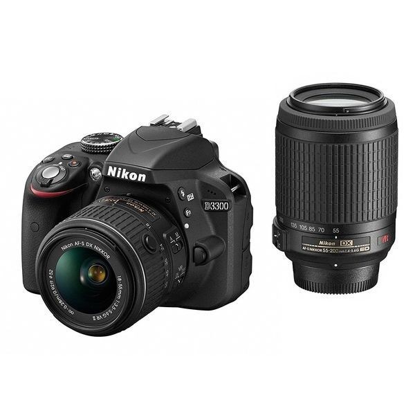 クーポン 中古 １年保証 美品 Nikon D3300 18-55mm 55-200mm VR ダブル