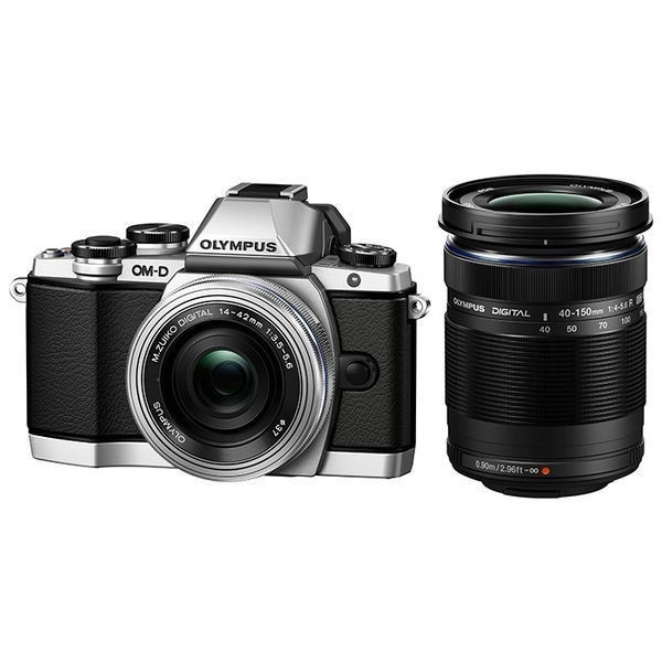 史上最も激安 OM-D OLYMPUS 美品 １年保証 中古 E-M10 シルバー ダブル