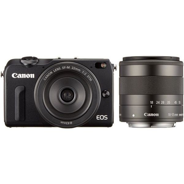 中古 １年保証 美品 Canon EOS M2 18-55mm IS STM / 22mm STM ブラック