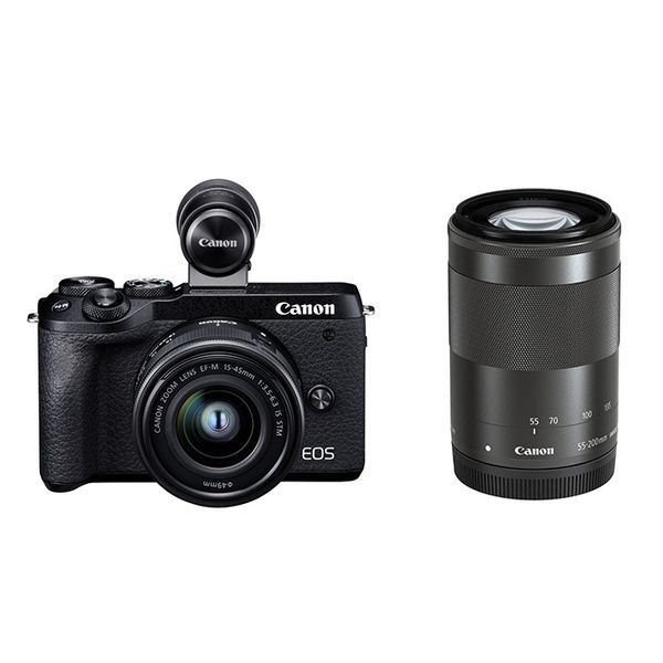 超話題新作 M6 EOS Canon 美品 １年保証 中古 Mark ブラック ダブル