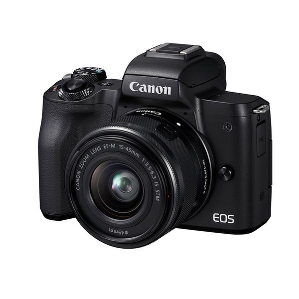 中古 １年保証 美品 Canon EOS Kiss M ダブルズームキット 15-45mm IS STM + 55-200mm IS STM ブラック_画像3