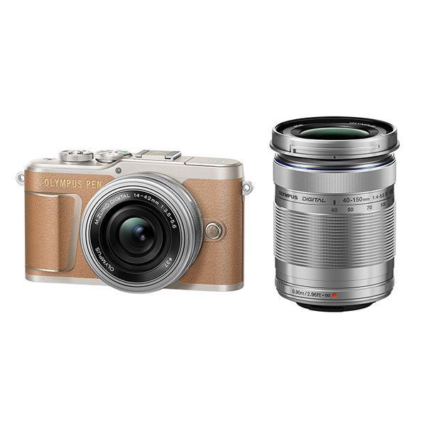 中古 １年保証 美品 OLYMPUS PEN E-PL9 EZ ダブルズームキット ブラウン_画像1