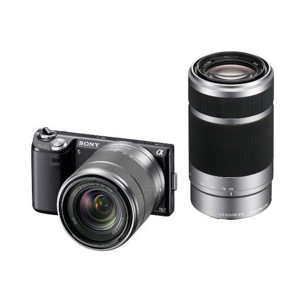  б/у 1 год гарантия прекрасный товар SONY NEX-5N двойной zoom линзы комплект NEX-5NY черный 