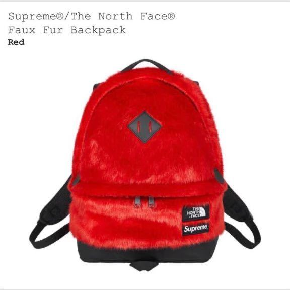 Supreme 20AW The North Face Faux Fur Backpack TR TFNレッド