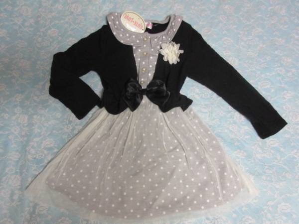 * new goods [120] ribbon & flower attaching piling put on style formal One-piece * free shipping 