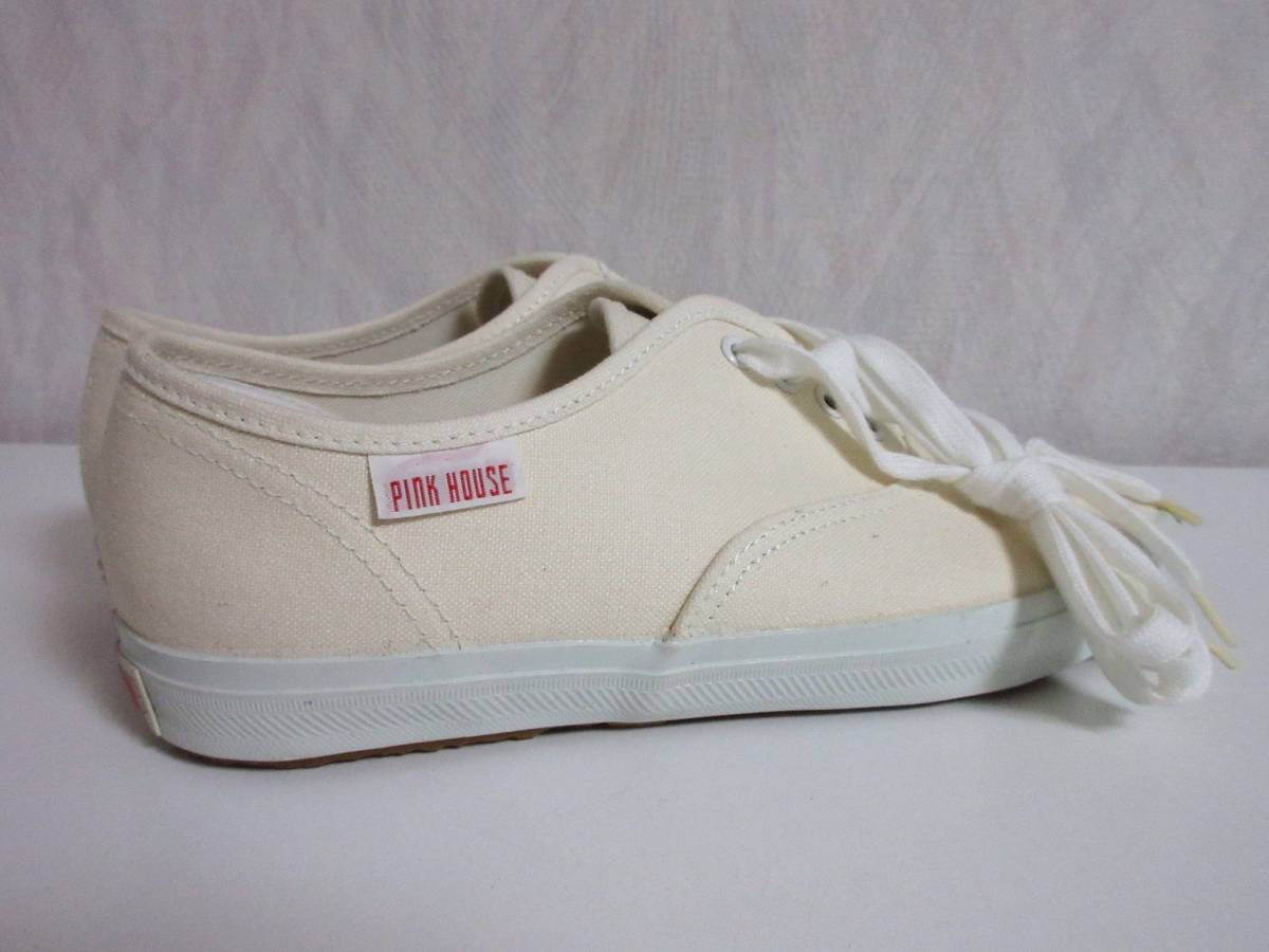  unused goods Pink House PINK HOUSE canvas sneakers off white S north 3618