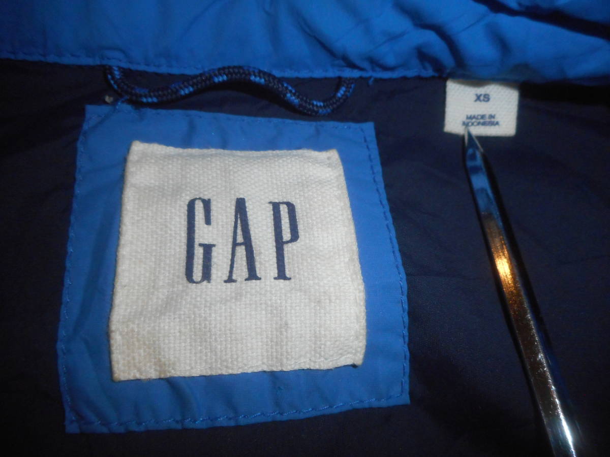 b415*GAP cotton inside nylon the best * Gap sizeXS navy PRIMALOFT outdoor Zip up stretch lady's woman outer garment 3J