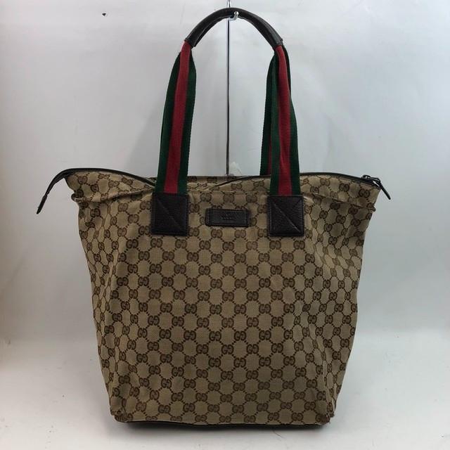 GUCCI グッチ GGキャンバス シェリーライン レザー レディース