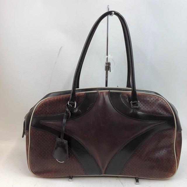 クーポン利用&送料無料 PRADA プラダ 本革 ブラウン ビジネスバッグ
