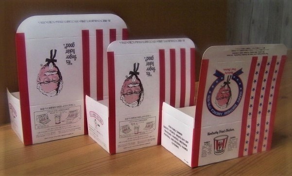  rare 1977 year about /KFC Kentucky Fried Chicken *tina-BOX. box ( not yet constructed ) package * car flannel Sanders * unused beautiful goods *1970 period novelty goods 