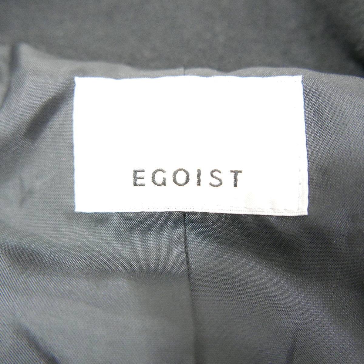 EGOIST エゴイスト レディース 無地 ロング チェスター コート BLACK ポリエステル ウール 1_画像9