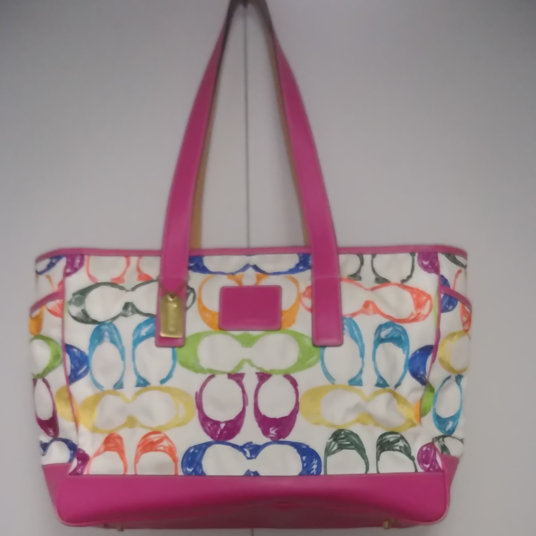 COACH コーチ シグネチャー マルチカラー ラージトートバッグ 6459