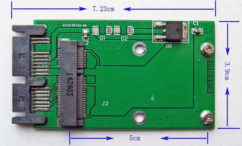 mSATA（Mini SATA）→1.8インチ Micro SATA変換アダプターNFHK/N-1831/新品_画像4