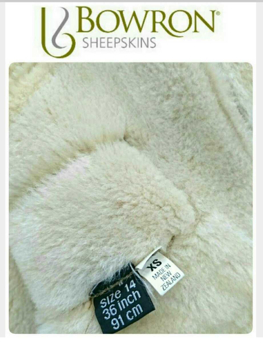 極上 G.L.BOWRON SHEEPSKIN バウロン社 ニュージーランド製 羊毛皮 最高級リアルムートンランチコート 36(XS) 美品 ジャケット_画像7