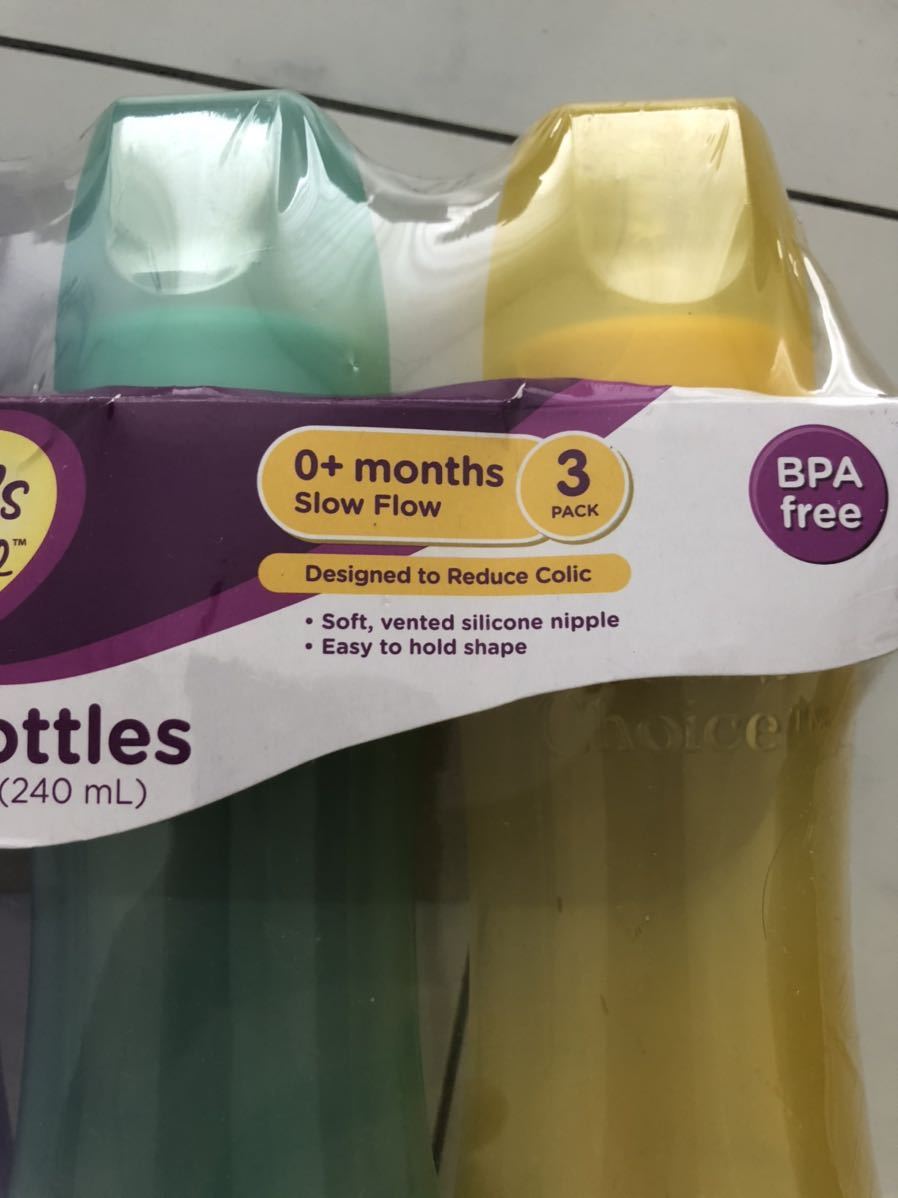  новый товар America бутылочка для кормления пластик легкий 240ml 3шт.@ красочный 
