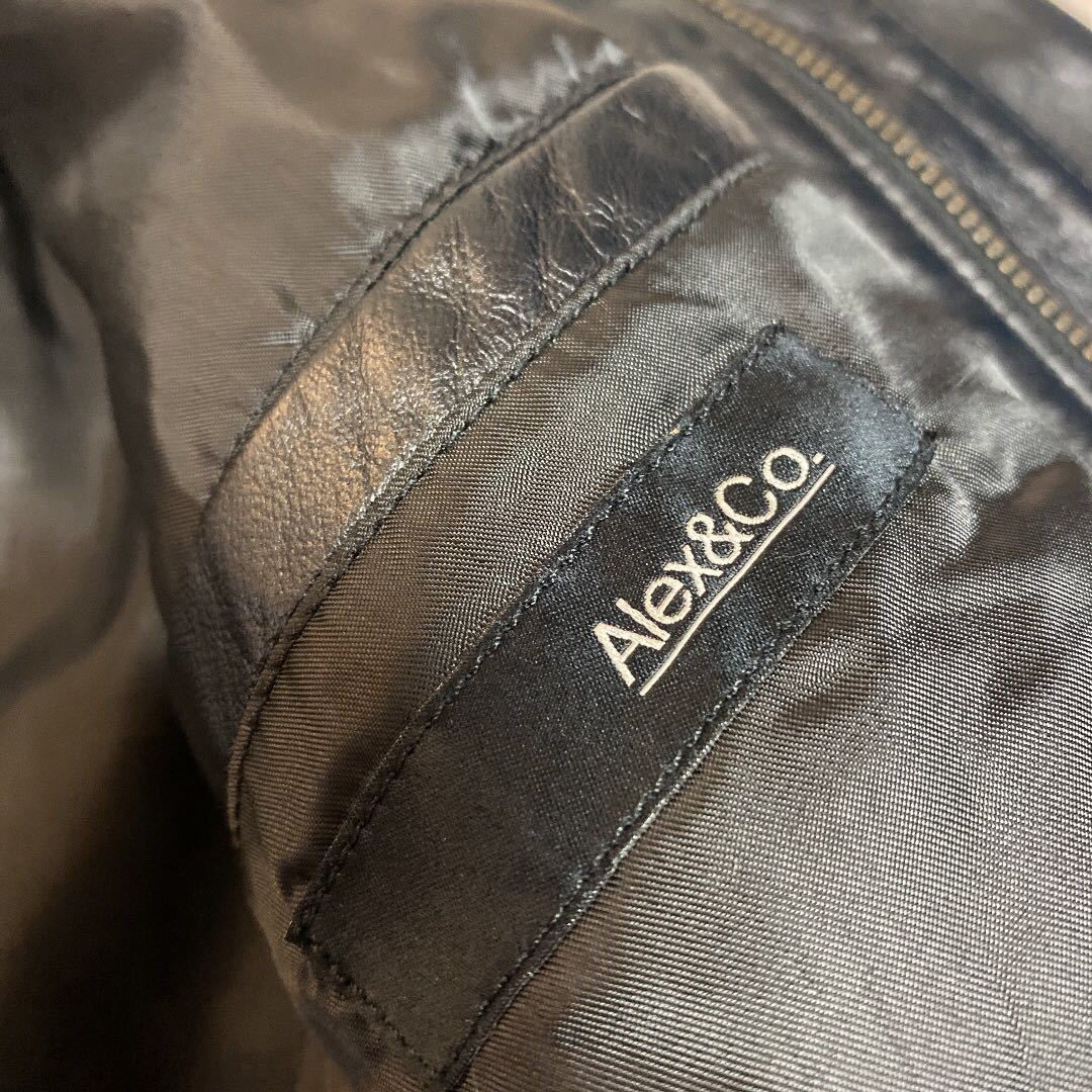 イタリア製 本革 美品】Alex & Co シングル レザー ライダース イタリア製 本革 美品】Alex & Co シングル レザー ライダース