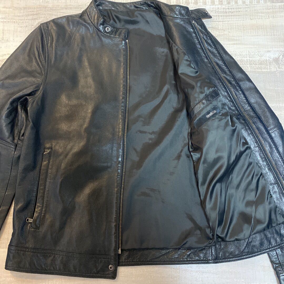 イタリア製 本革 美品】Alex & Co シングル レザー ライダース イタリア製 本革 美品】Alex & Co シングル レザー ライダース