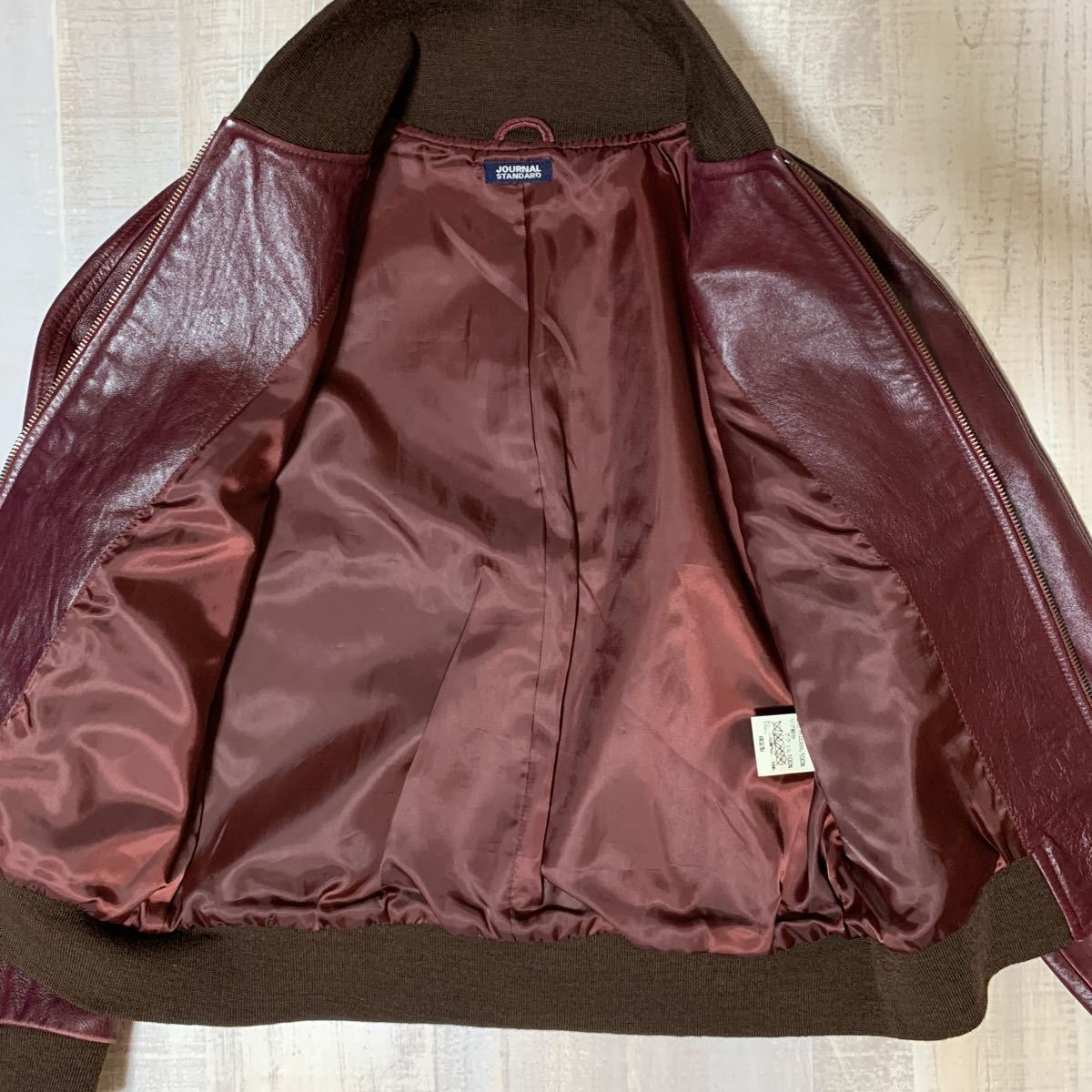 【高品質】  牛革　カウレザー　ジャケット　ブルゾン red vintage レザージャケット
