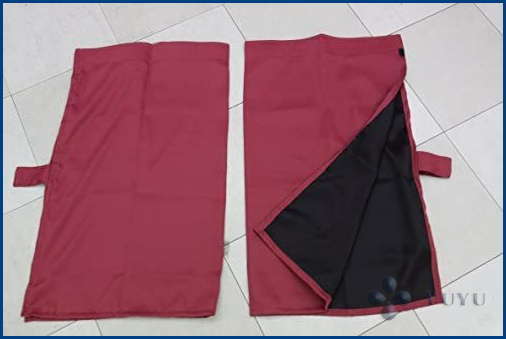 トラックカーテン ノーマルセンターカーテン 表ワイン／裏黒 安心の日本製。 巾120cmｘ100cm(左右2枚入り) フック金具付き付_画像1