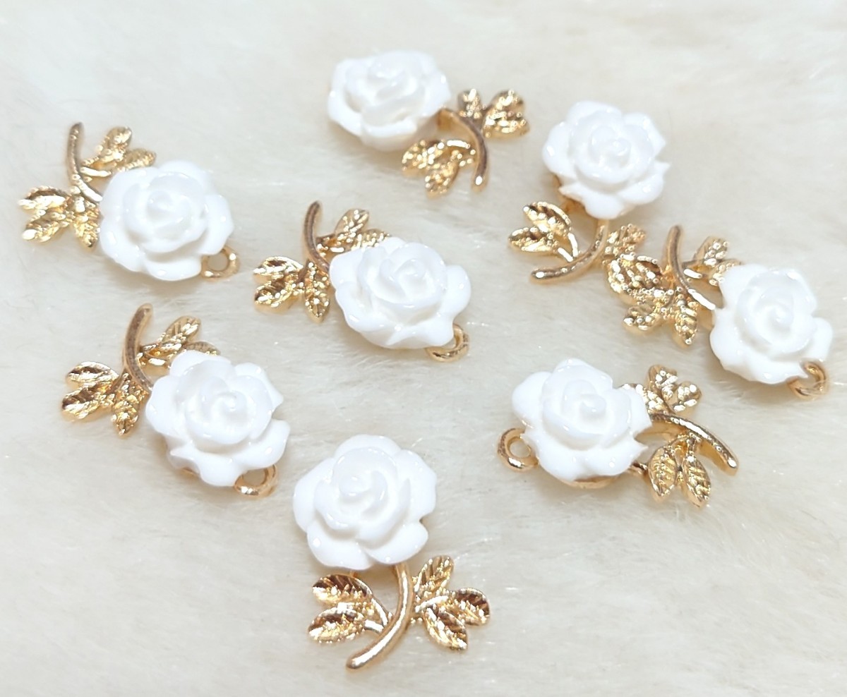 17㎜金属チャーム 白薔薇☆6個 www.bristollifeawards.co.uk