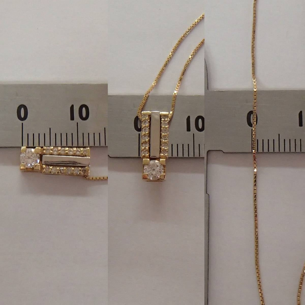 0～45cm アジャスター付 18金 ダイヤモンド 0.23ct ネックレス ｋ18 pt900 プラチナ ベネチアン チェーン
