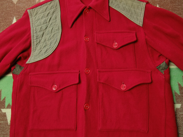 3ポケット マスランド 【MASLAND】50s Red Wool Hunting Jacket / 50年代 ハンティング ジャケット フィッシング  ビンテージ 30s40s 40年代