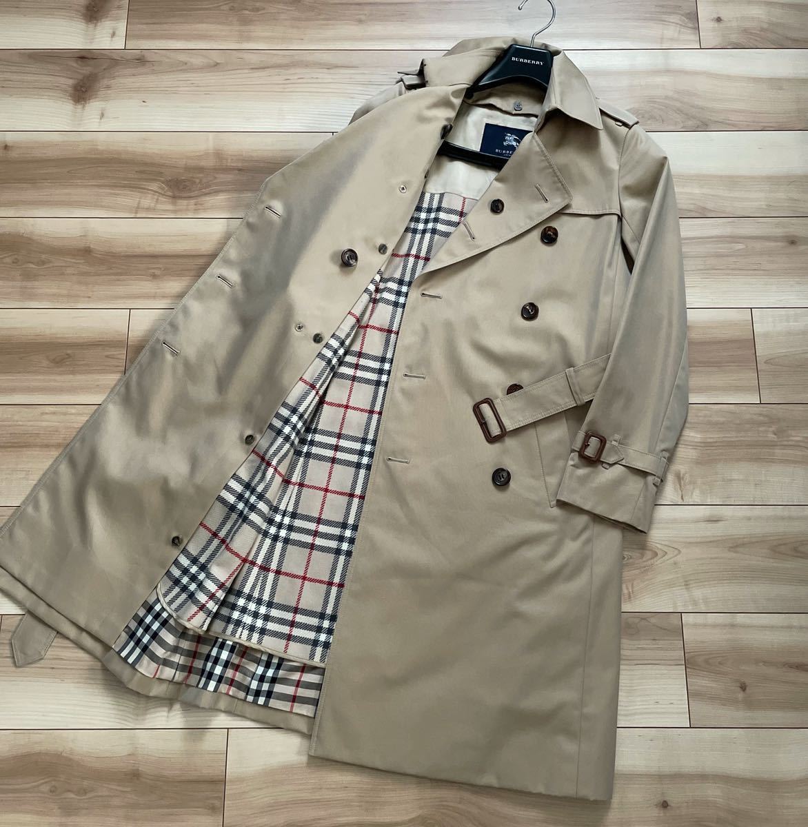 【超美品】BURBERRY LONDON バーバリー ロンドン ウールライナー付き 裏地ノバチェック柄 トレンチ コート ベージュ 34_画像3