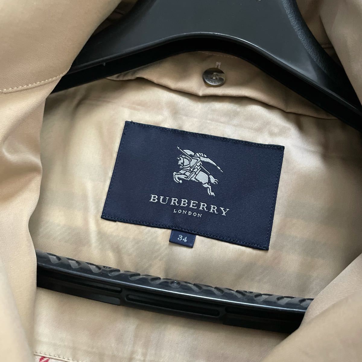 【超美品】BURBERRY LONDON バーバリー ロンドン ウールライナー付き 裏地ノバチェック柄 トレンチ コート ベージュ 34_画像5