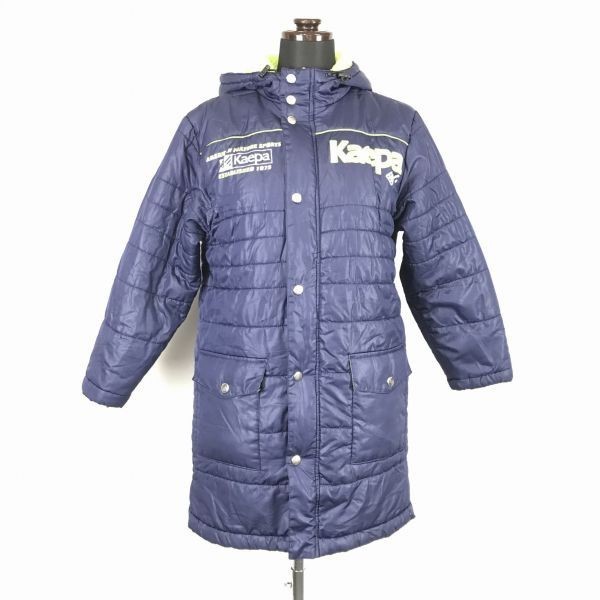 Kaepa/ke-pa* with cotton / bench coat / jumper / lining fleece [ Kids 140/ navy blue × yellow green ] full Zip *BF617