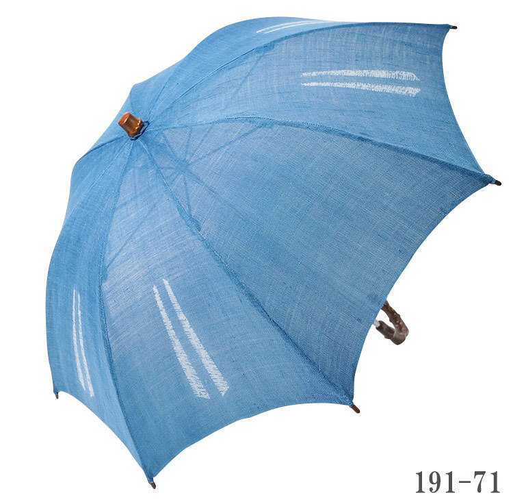 正規 【ひめか】日傘 レディース 藍染 日本製 麻100％　191-71 日傘