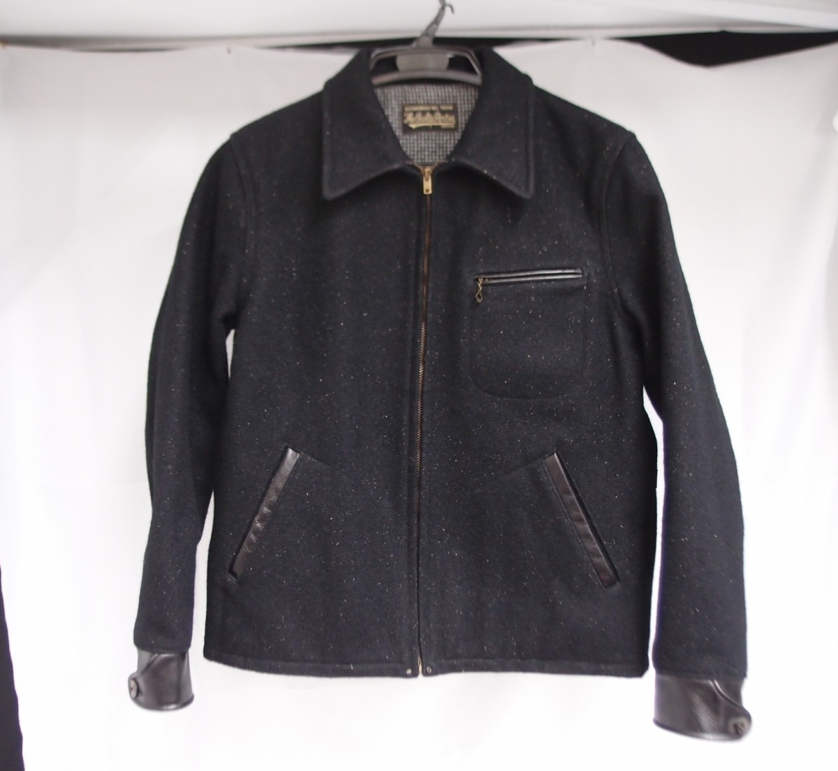 WACKO MARIA ワコマリア レザー切替 シルク混 ウールジャケット SIZE:L