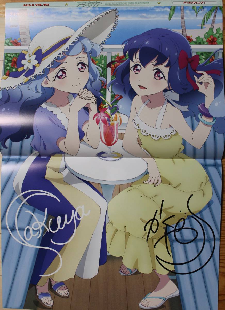 na... Aikatsu f lens .. included both sides pin nap poster Animedia 2019 year 8 month number [ not for sale ]