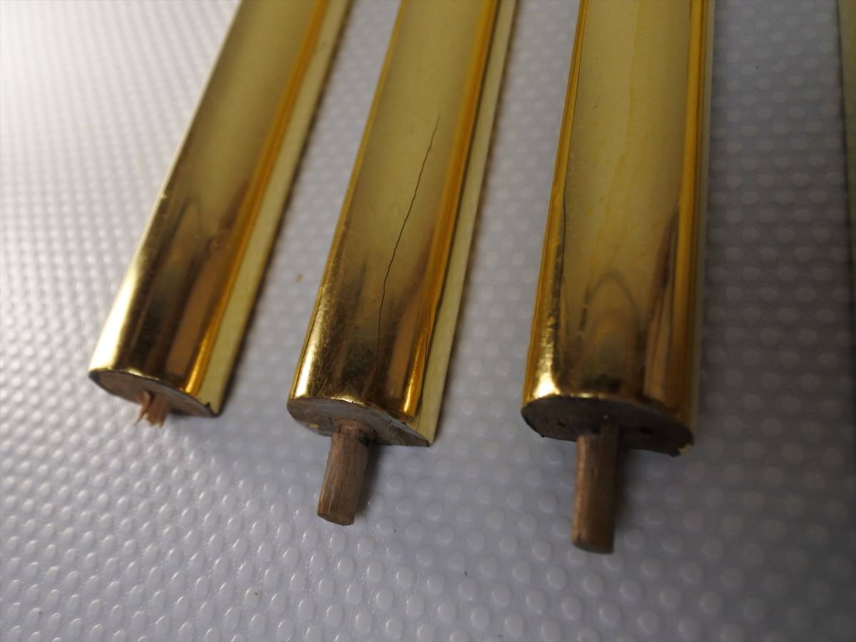 通販できます 最終値下 収集品 仏壇用小柱 本金メッキ金具付き 16本 本