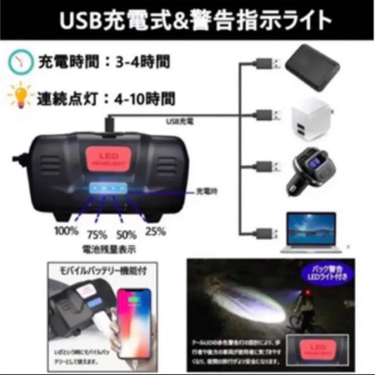 LEDヘッドライト usb充電式 LEDヘッドランプ アウトドア用ヘッドライト