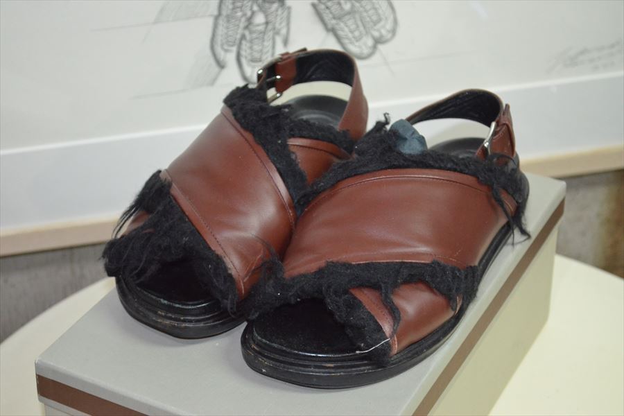 マルニ　MARNI　FUSSBETT　SANDAL　ボア　サンダル　シューズ　靴38 C9621