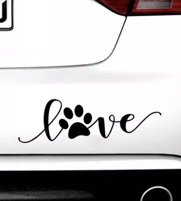  dog cat sticker car stylish lovely Love Rav black black approximately 23cm