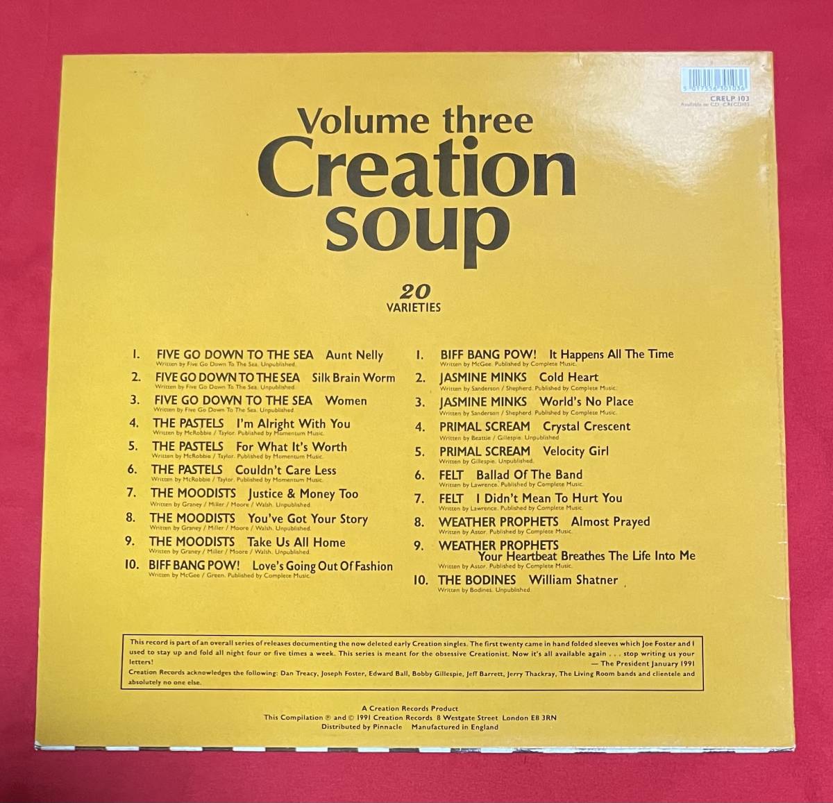 ■ Various ■ Creation Soup Volume Three ■ レコード ■ クリエイションレコード ■_画像2