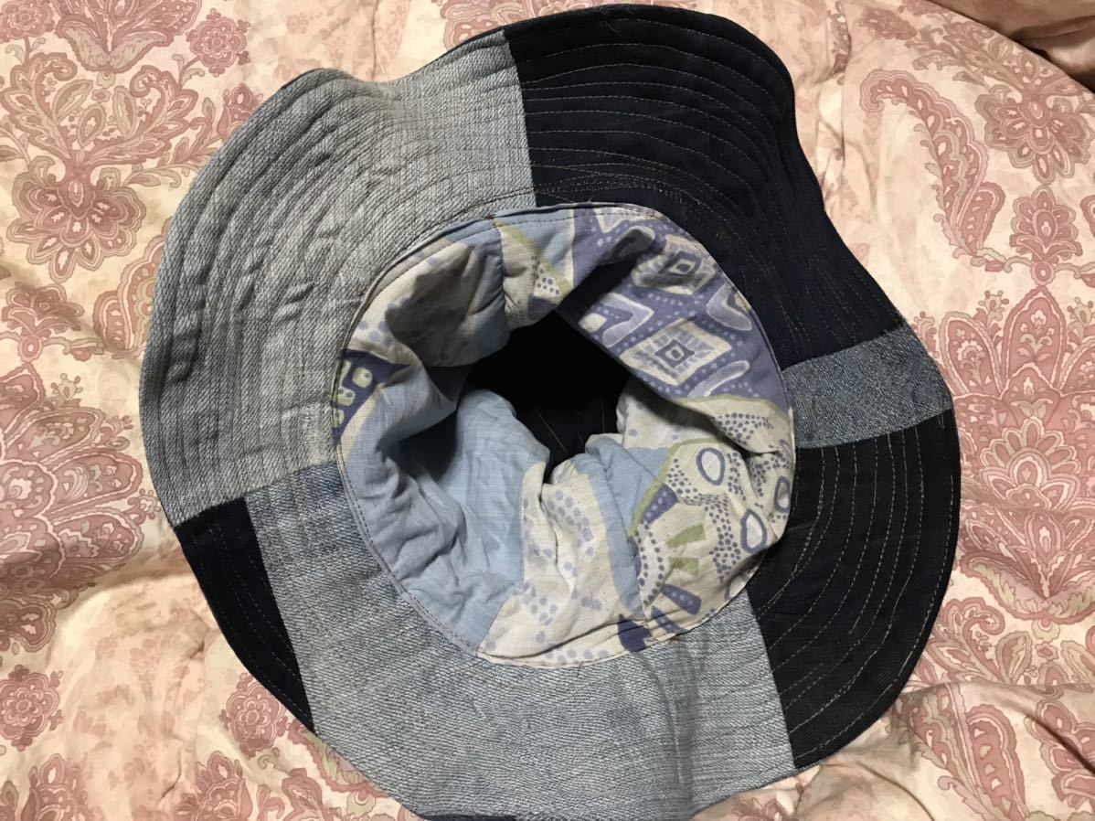 ハンドメイド デニムハット リメイクデニム 帽子57-58cm 古着デニム 手作り品 新品 ビンテージ 70s ジーンズ リーバイス キジマタカユキ