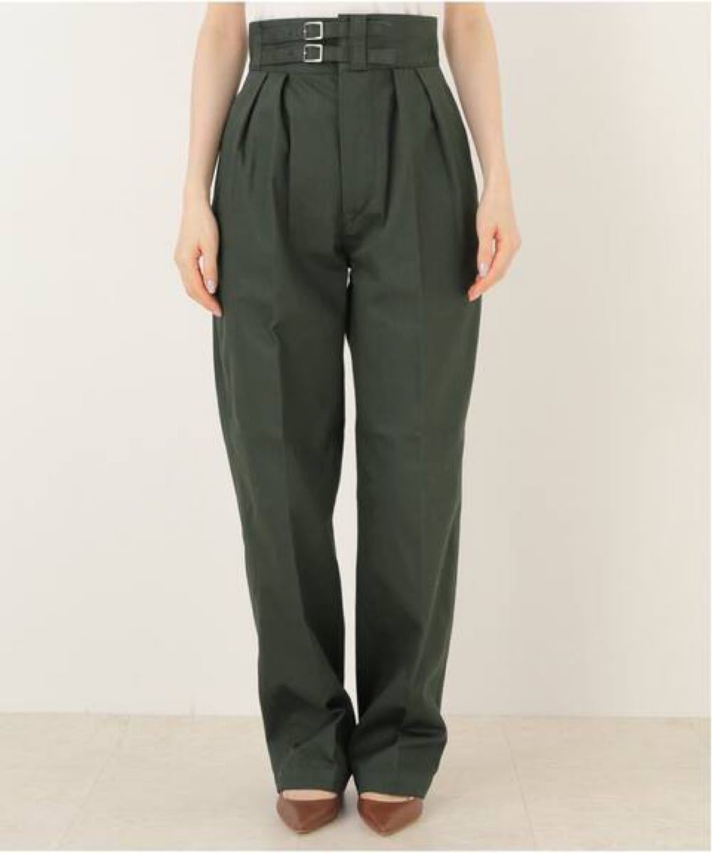 LENO｜ダブルベルトグルカトラウザーズ“Double Belted Gurkha Trousers” カーキ 3 