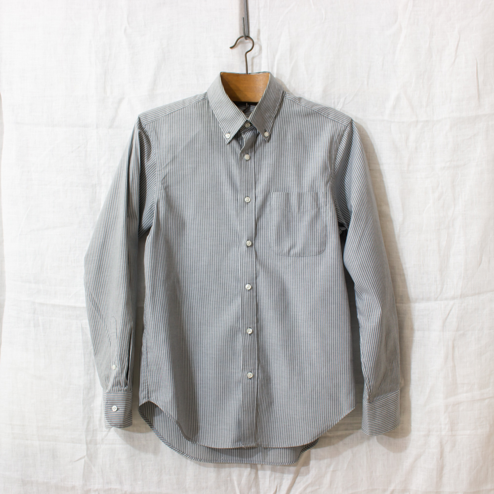 Muji 無印良品 メンズ 綿100 長袖 ボタンダウン ストライプシャツ グレー 衣類 服 綿 コットン シンプル デザイン ボタン Muji 無印良品 メンズ 綿100 長袖 ボタンダウン ストライプシャツ グレー 衣類 服 綿 コットン シンプル デザイン ボタン
