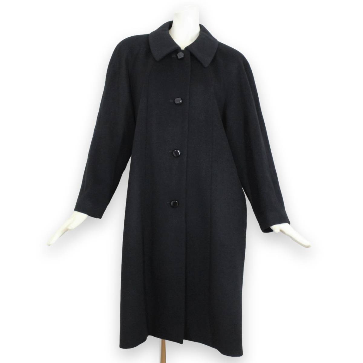 17【新品同様】カシミヤ100% ステンカラー コート 7 レディース ☆未