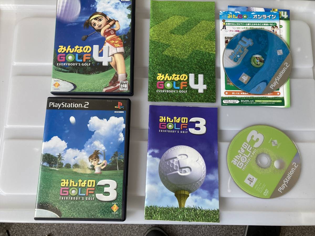 21-PS2-723　プレイステーション2　みんなのゴルフ3.4　セット　動作品　プレステ2